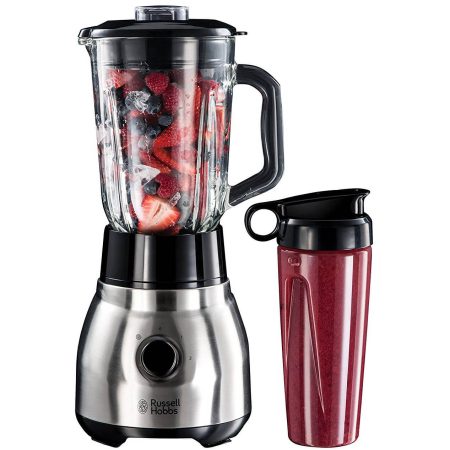 Blender Russell Hobbs 2 in 1 23821-56, 600 W, 1.5 l, 2 viteze, Argintiu