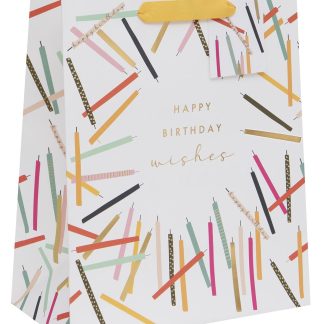 Punga cadou - Tom Candles - Happy Birthday Wishes - Large