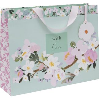 Punga de cadou - Landscape Large - Aqua Floral