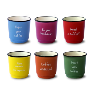 Set 6 cani - Cups With Writings, 100ml
