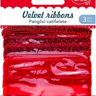 Accesorii craft - 3 panglici - Rosu