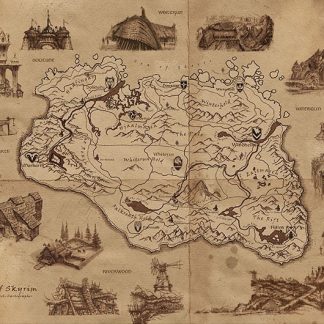 Poster - Skyrim - Illustrated Map