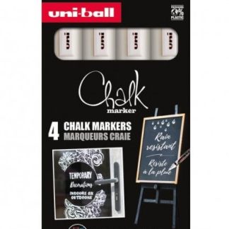 Set 4 markere cu creta lichida - Chalk - Alb
