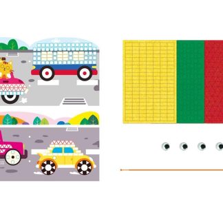 Set creativ - Mozaic - Prima mea carte de povesti - Masini