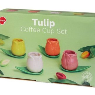 Set 4 cesti cu farfurie - Tulip