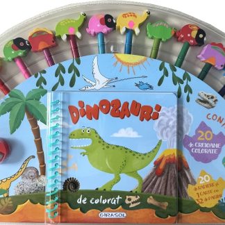 Dinozauri de colorat + 20 creioane