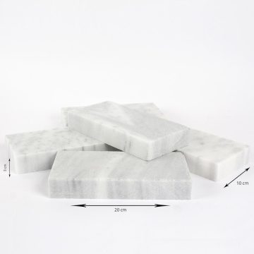 Piatra Cubica Marmura Kavala Neslefuita, 20 x 10 x 3 cm