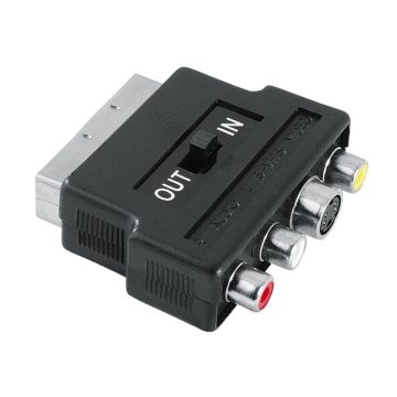 Adaptor video Hama 42357, S-VHS 4pin plug + 3RCA jacks - Scart plug