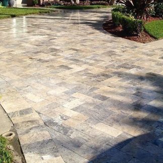 Travertin Silver Cross Cut Periat si Daltuit, 30.5 x 15.2 x 3 cm