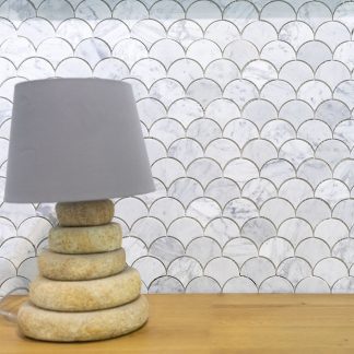 Mozaic Marmura Bianco Carrara Fish Scale Mata