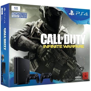 Consola Sony PS4 Slim (Playstation 4),&nbsp;1 TB, Negru + Joc Call Of Duty Infinite Warfare + Controller Wireless Dualshock 4