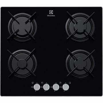 Plita incorporabila Electrolux EGT6242NOK, Gaz, 4 Arzatoare, Aprindere Electrica, Negru