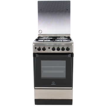 Aragaz pe Gaz Indesit KN3G21S-X, Grill, Rotisor, 4 arzatoare