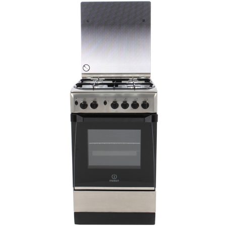 Aragaz pe Gaz Indesit KN3G21S-X, Grill, Rotisor, 4 arzatoare