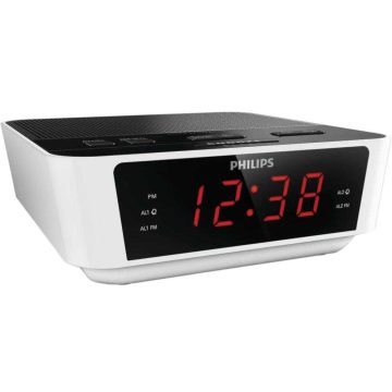 Ceas cu radio Philips AJ3115/12, Alb/Negru