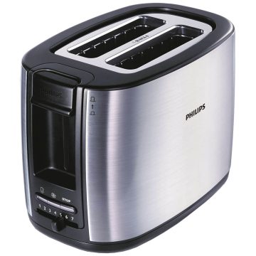 Prajitor de paine Philips HD2628, 950 W, 2 felii, Argintiu/Negru