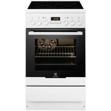 Aragaz electric Electrolux EKC54550OW, Vitroceramic, Grill, Clasa A