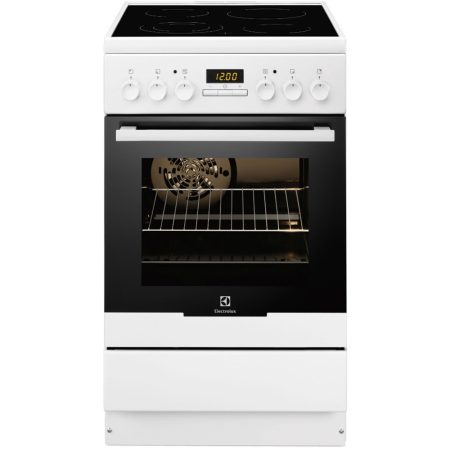 Aragaz electric Electrolux EKC54550OW, Vitroceramic, Grill, Clasa A
