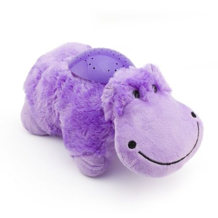 Lumina ambientala pentru copii Somogyi NLH1 Hipopotam, Mov, Proiector constelatie