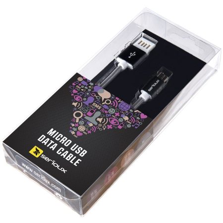 Cablu de date Serioux, microUSB, 1m, Gri