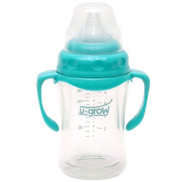 Biberon cu gat larg U-Grow A-1055, Sticla, 120 ml