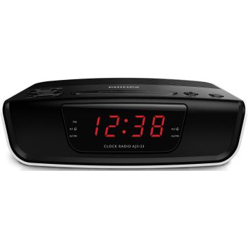 Ceas cu radio Philips AJ3123/12, Alb/Negru