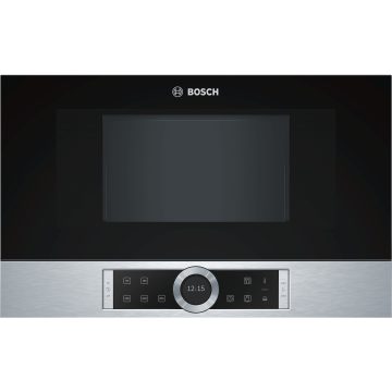 Cuptor cu microunde incorporabil Bosch BFL634GS1, 21 l, 900 W, Touch, Inox