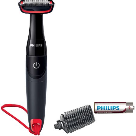 Aparat de tuns corporal Philips BG105/10, Baterie, 0.5-3 mm, Umed/uscat, Negru