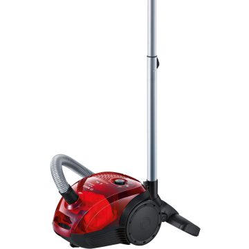 Aspirator cu sac/fara sac Bosch BGL2UA2008, 600 W, 3.5 L, 28 kWh/an, Nivel zgomot 80 dB, Filtru igienic, Perie multifunctionala, Tub telescopic, Lungime cablu 5 m, Rosu
