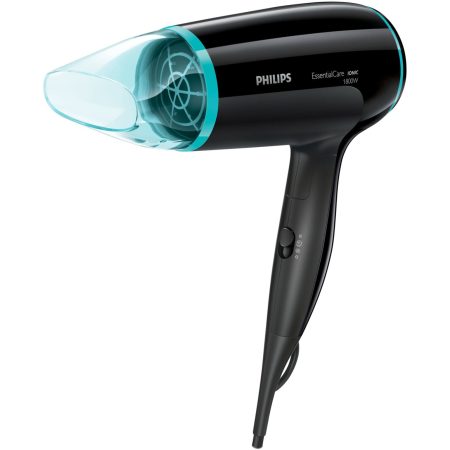 Uscator de par Philips Essential Care BHD007/00, 1800 W, 3 viteze, 3 trepte temperatura, Negru/Bleu