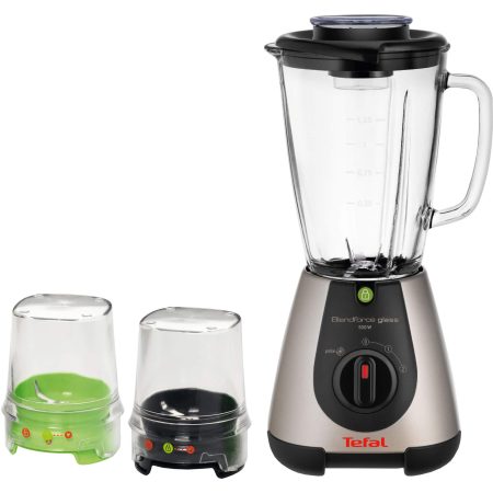 Blender Tefal BlendForce Glass Tripl`ax BL313A38, 500 W, 1.25 l, 2 viteze, Argintiu/Gri