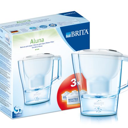 Cana filtrare apa Brita Aluna BR1013753, 2.4 l, Alb + 3 cartuse filtrante Maxtra
