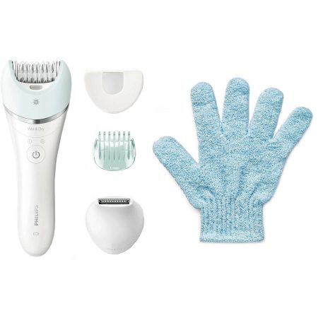 Epilator Philips BRE611/00, 32 puncte de prindere, 2 viteze, Umed/Uscat, Alb