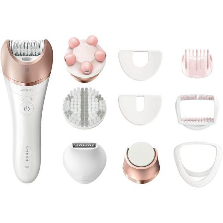 Epilator Philips BRE652/00, 32 puncte de prindere, 2 viteze, Umed/Uscat, Alb