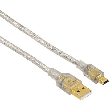 Cablu Hama 39744 Mini USB 2.0, dublu ecranat, Transparent