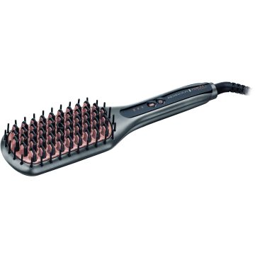 Perie electrica de indreptat parul Remington Keratin Protect CB7480, Invelis ceramic, 230º, Argintiu