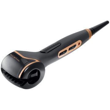 Ondulator automat Rowenta Expertise So Curl CF3710F0, 230º, Invelis ceramic si turmalina, Negru/Portocaliu