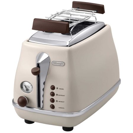 Prajitor de paine DeLonghi Icona Vintage CTOV2103.BG, 900 W, 2 felii de paine, Bej