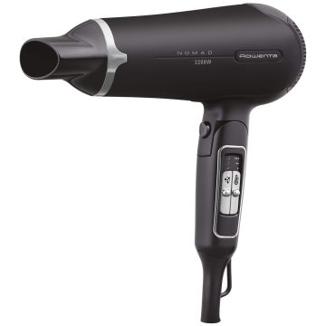 Uscator de par Rowenta Nomad CV4750F0, 2200 W, 2 viteze, 3 trepte temperatura, Negru
