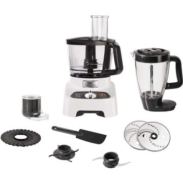 Robot de bucatarie Tefal Double Force DO822138, 1000 W, 2 viteze + Puls, bol 1.5 l, Alb