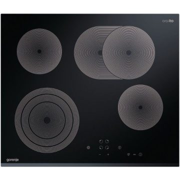 Plita incorporabila Gorenje Ora Ito ECT680-ORA, Vitroceramica, 4 Zone de gatit, Touch control, 60 cm, Negru