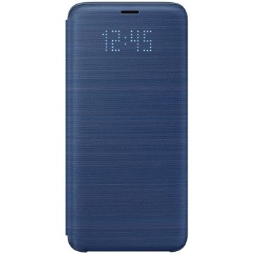 Husa LED Flip Wallet Samsung pentru Galaxy S9, Albastru
