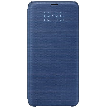 Husa LED Flip Wallet Samsung pentru Galaxy S9 Plus, Albastru