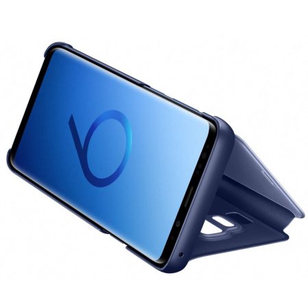 Husa Clear View Stand Cover Samsung pentru Galaxy S9 Plus, Albastru