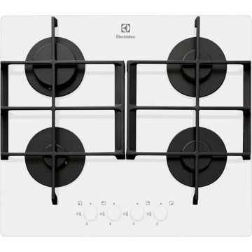 Plita incorporabila Electrolux EGT6342YOW, Gaz, 4 Arzatoare, Aprindere electrica, Alb
