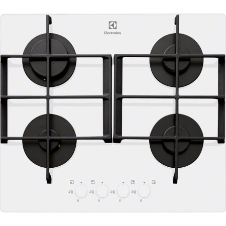 Plita incorporabila Electrolux EGT6342YOW, Gaz, 4 Arzatoare, Aprindere electrica, Alb