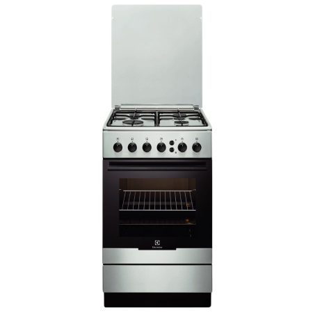 Aragaz pe Gaz Electrolux EKG51153OX, 4 Arzatoare, Aprindere electrica, Grill, 50 cm, Inox