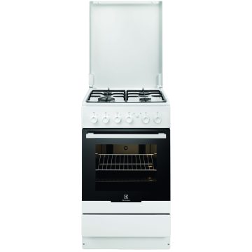 Aragaz pe Gaz Electrolux EKG51154OW, Rotisor, Grill, 4 arzatoare