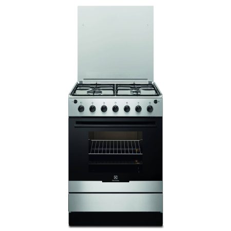 Aragaz pe Gaz Electrolux EKG61102OX, 4 arzatoare, grill, rotisor, aprindere electrica, siguranta, curatare catalitica, inox