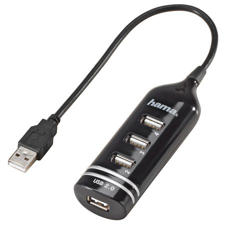 Hub Hama 39776, 4 port USB 2.0, Negru